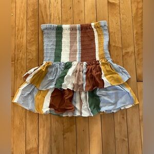 Anthropologie Dolan Striped Ruffled Tube Top
